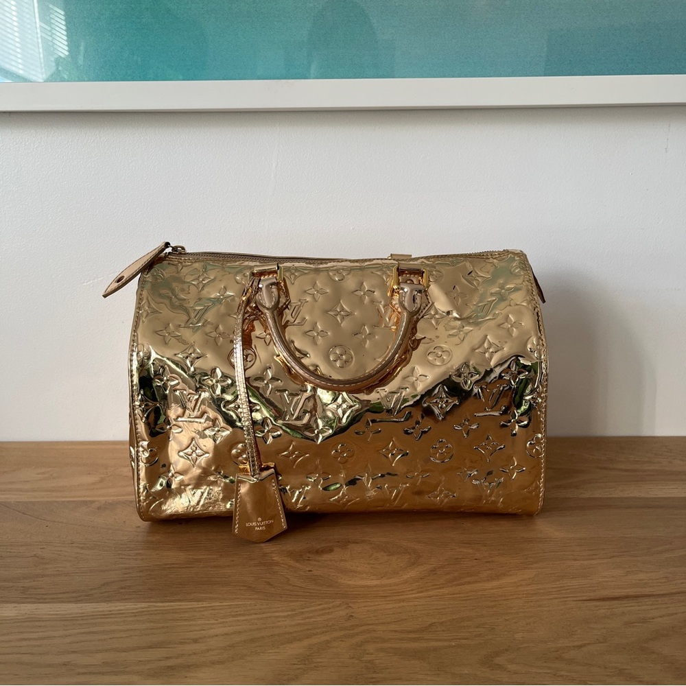 Louis Vuitton Monogram Miroir Speedy 30 in Gold